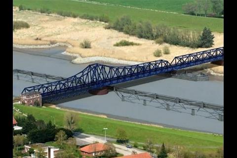 Deutsche Bahn has published proposals for a long swing bridge to replace the Friesen Bridge across the River Ems.